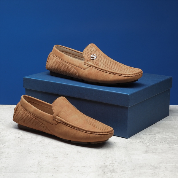 Men's Versatile PU Leather Casual Loafers - TAN - 6